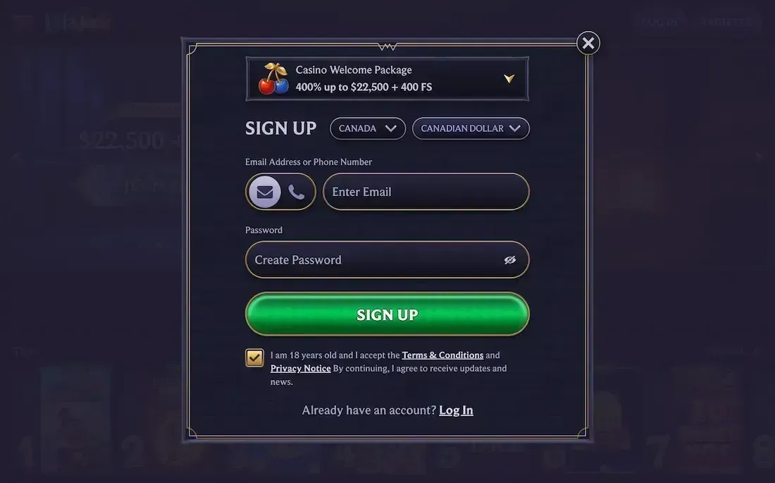 lolajack casino registration